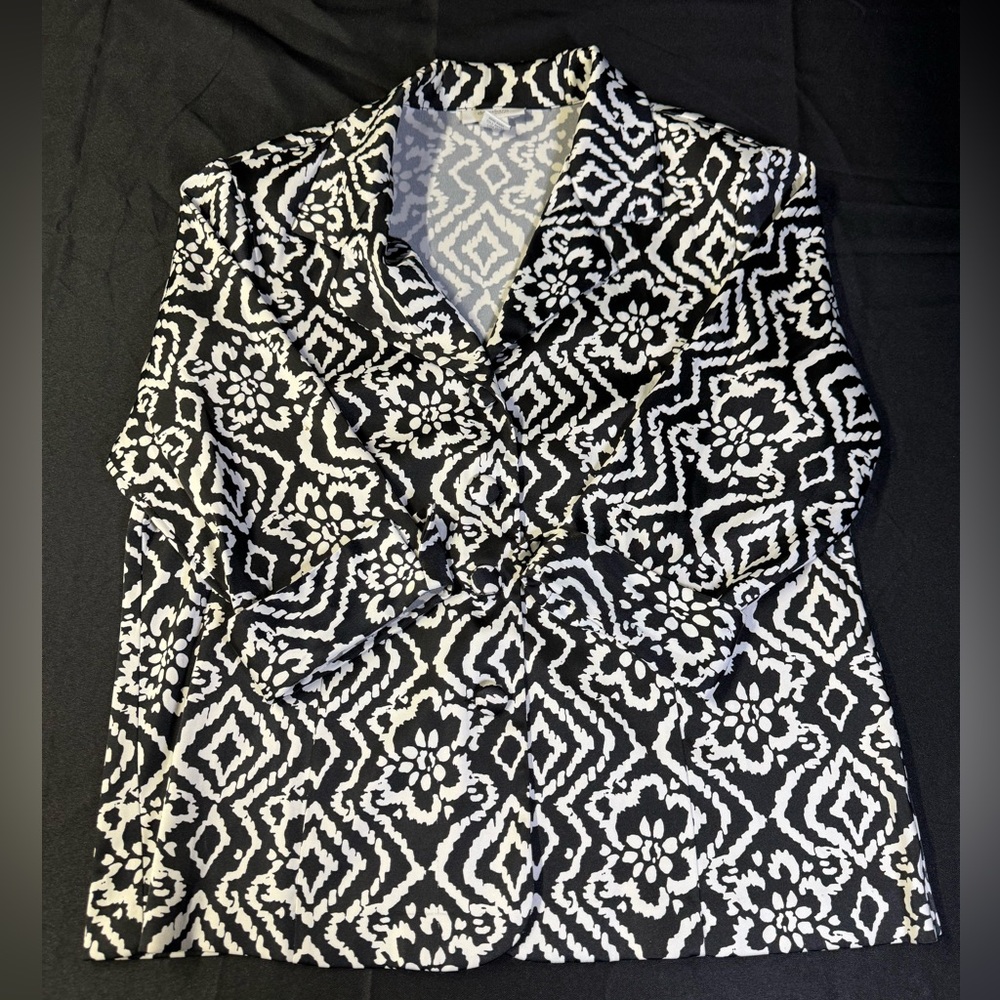 Dress Barn 3/4 Sleeve Black And White Style Blazer Style Plus Size 1X